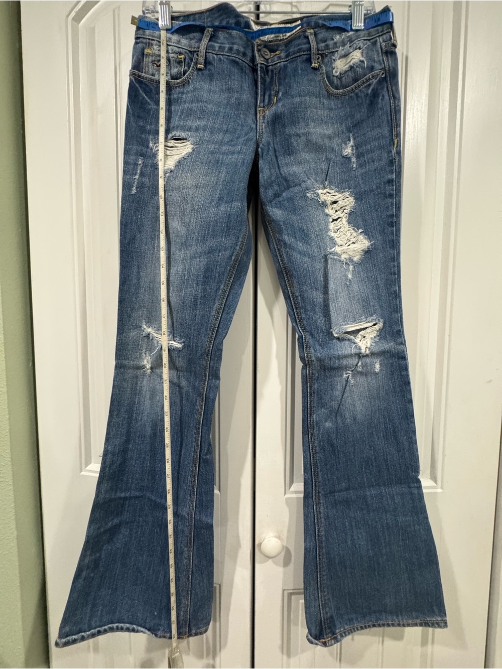 Hollister Distressed Blue Flare Jeans